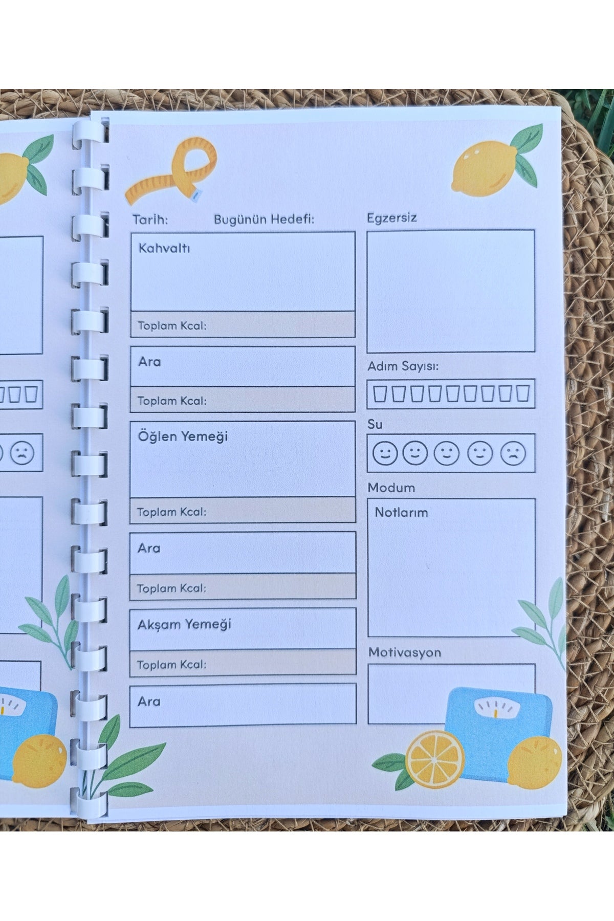 Diyet Ve Egzersiz Planlayıcı Defter Özel Sağlıklı Yaşam Motivasyon Defteri