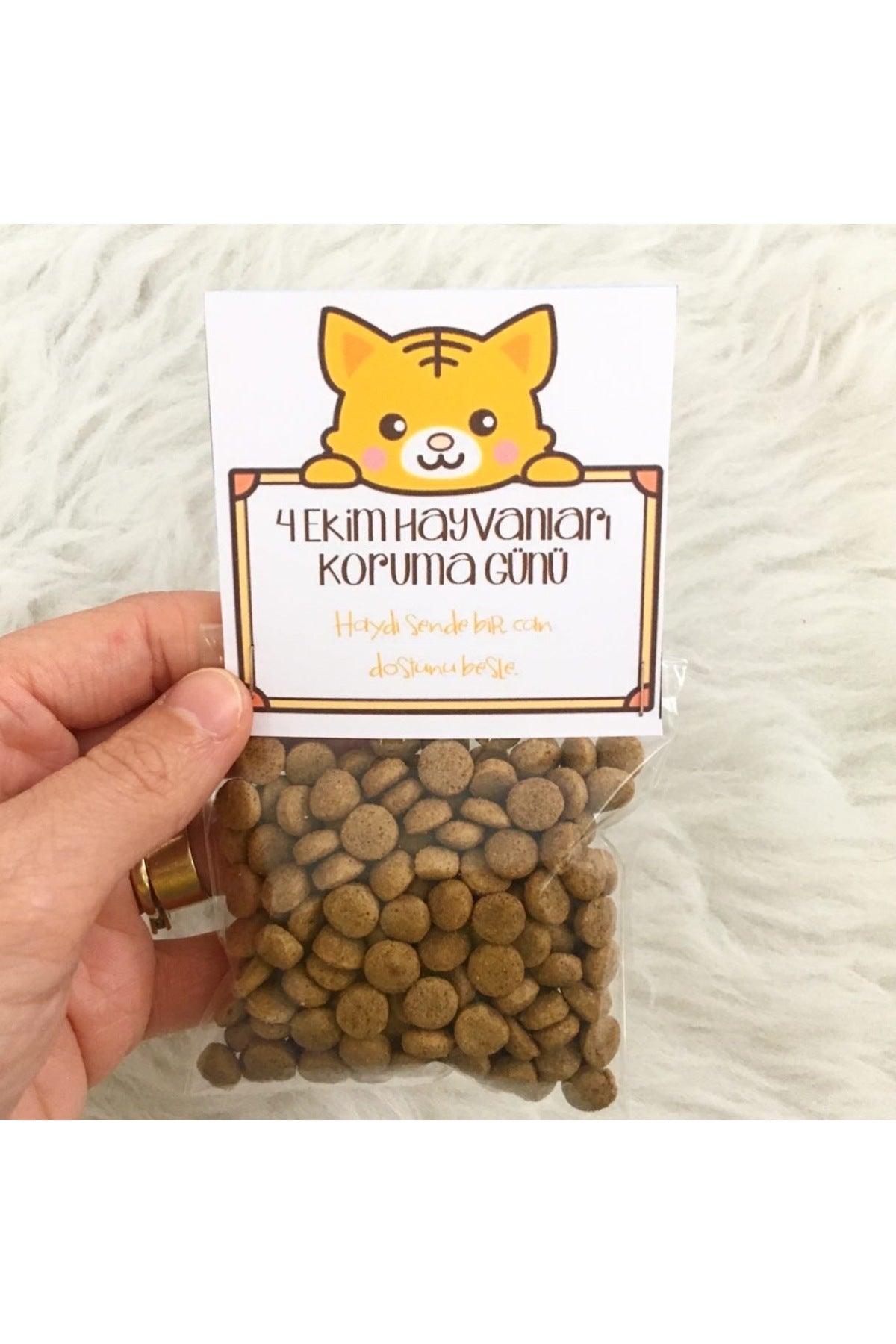 10lu hediyelik Mini kedi maması 4 Ekim Dünya Hayvanları Koruma Günü Hediyelikleri