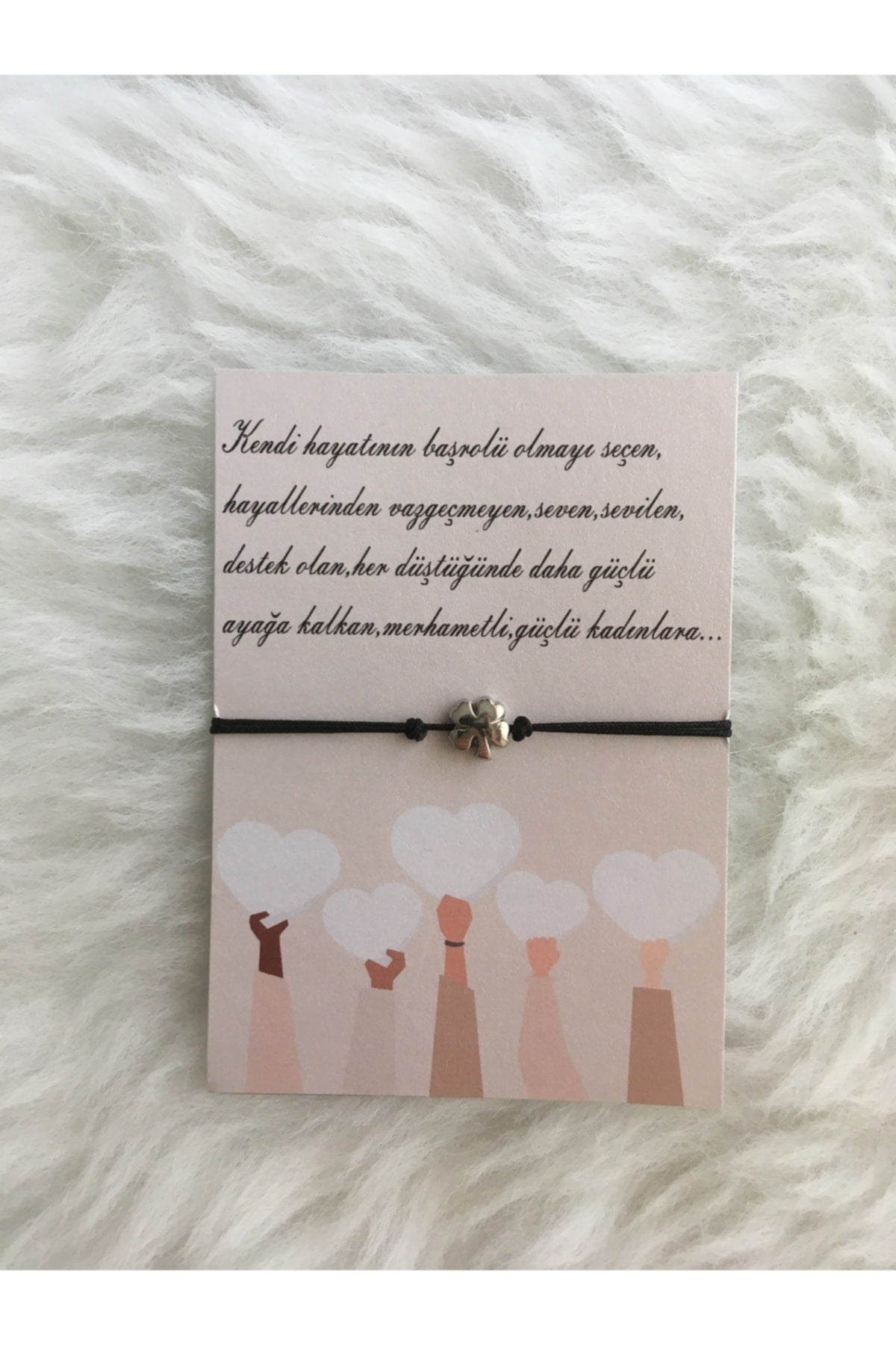 Kadınlar Günü Hediyelik Kartlı Bileklik