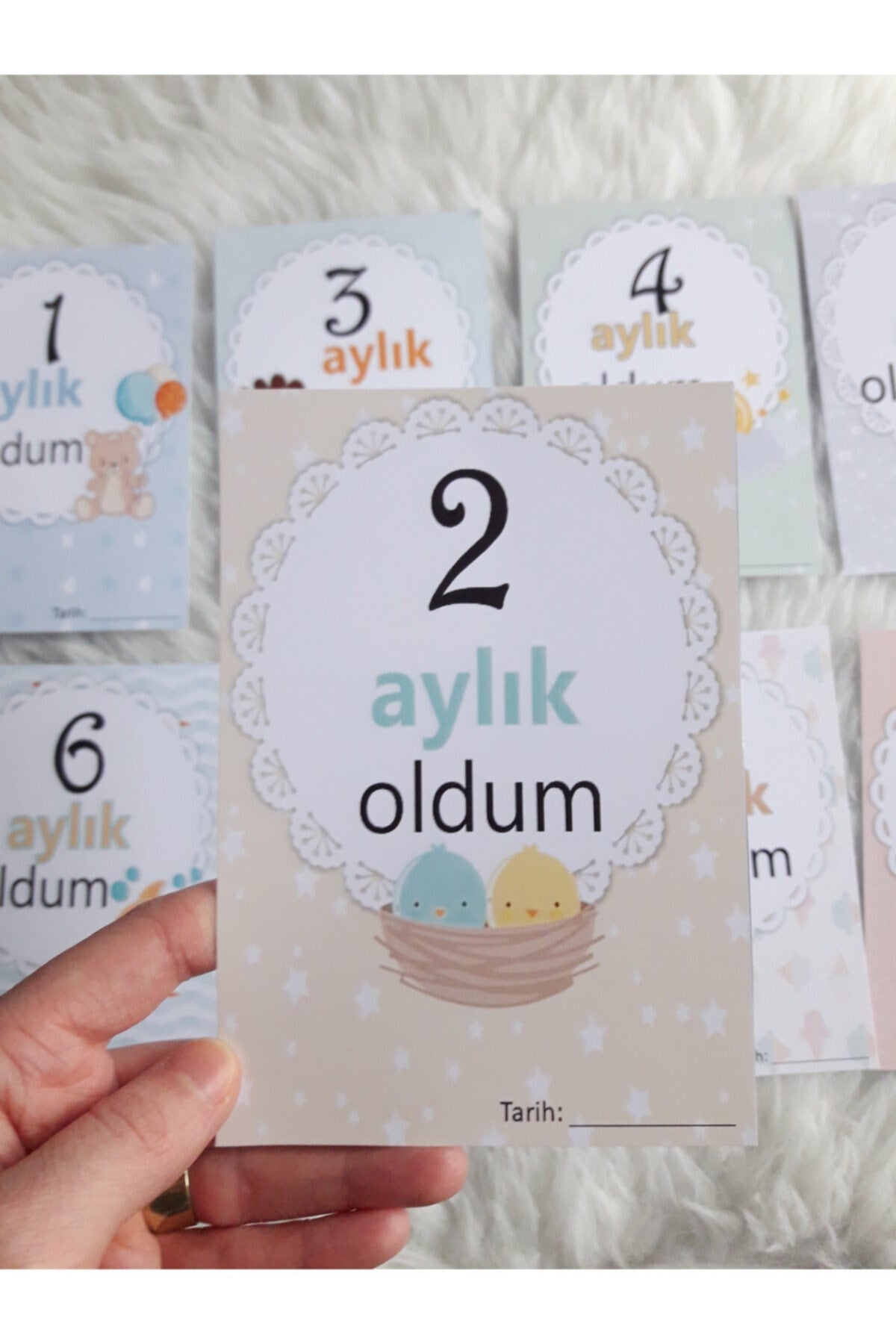 Bebek Ay Kartları Bebek Fotoğraf Çekim Anı Kartları