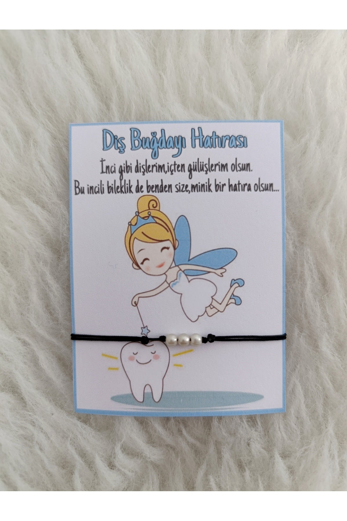 Diş Perisi Diş Buğdayı Hediyelik 10lu Ayarlanabilir düğümlü şans bilekliği