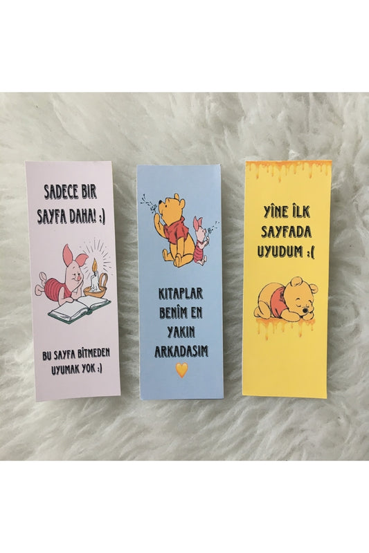 Winnie The Pooh Kart Kitap Ayracı Seti 3lü