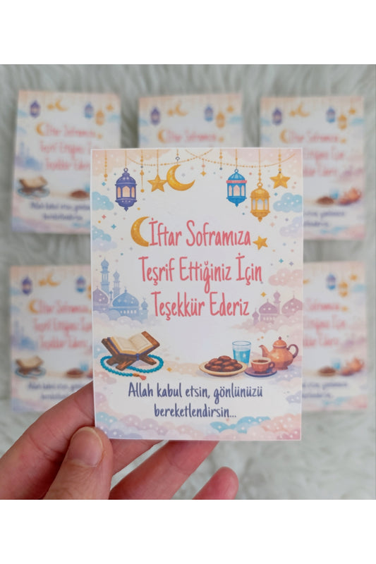 20li Ramazan hediyelik kartı ve jelatin poşet iftar hediyelik yapım seti