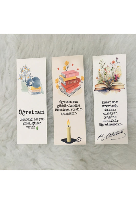 Öğretmenlere Özel Kitap Ayracı Seti 3 lü