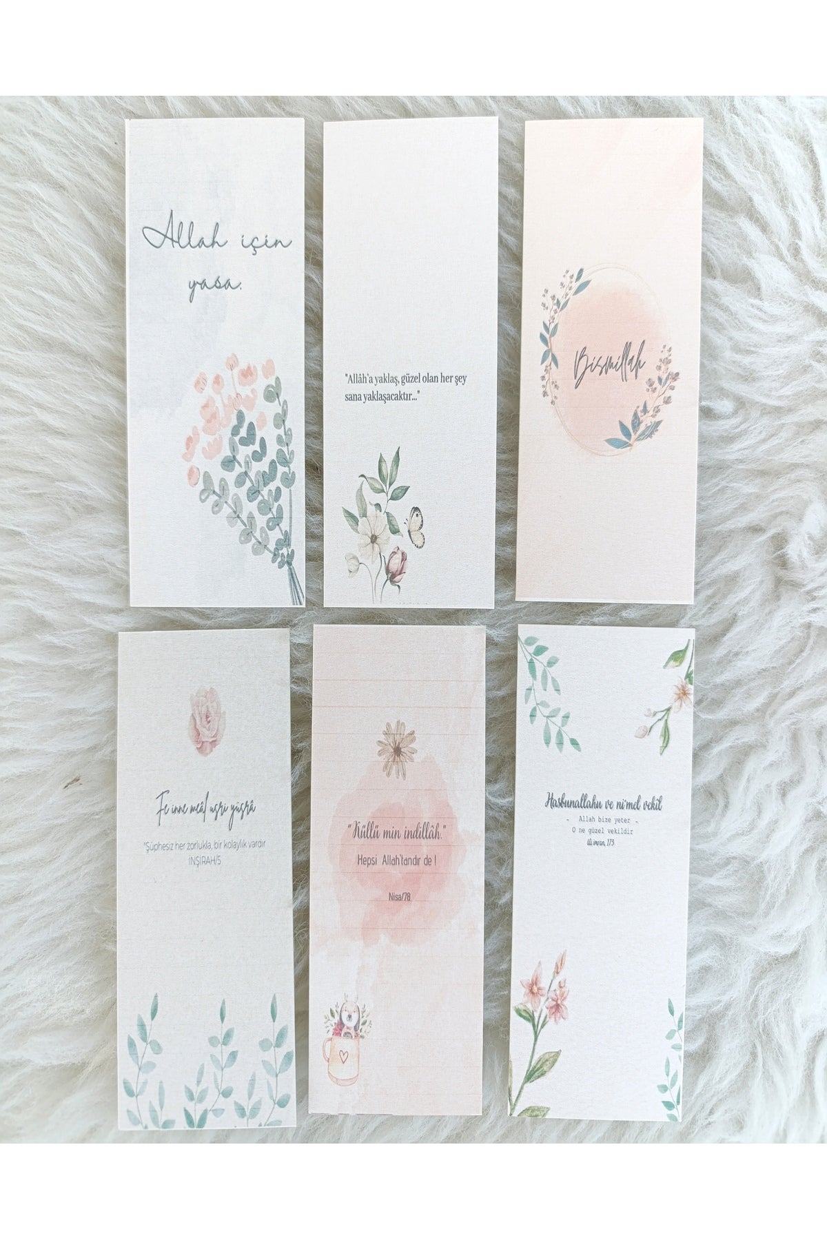 İslami Kitap ayracı Set 6lı Dua Ayet Ayraç serisi