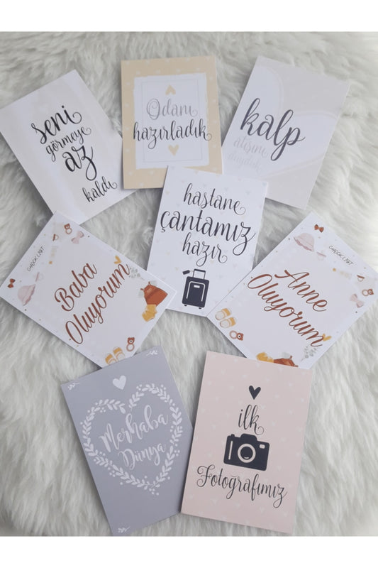 Hamile Ve Bebek Fotoğraf Çekim Kartları 8li