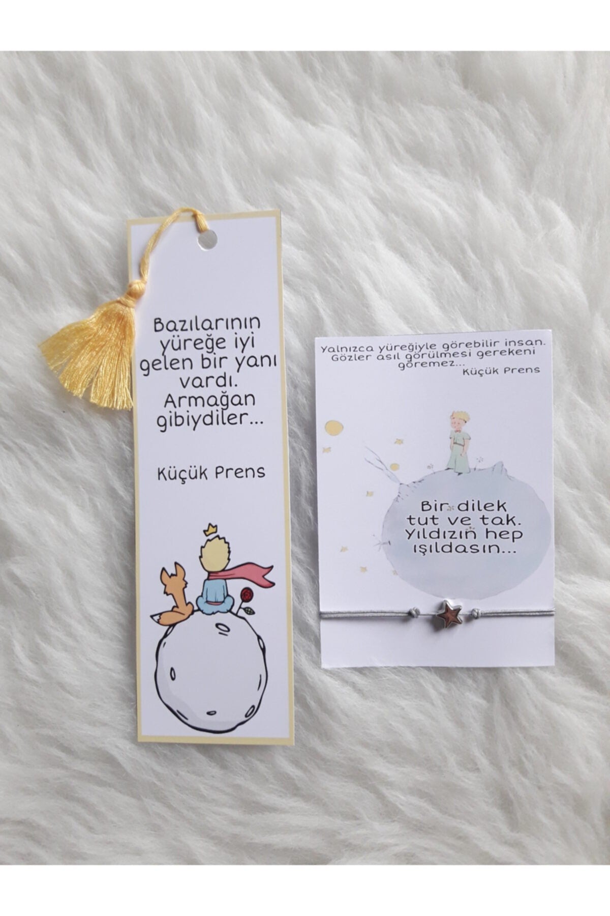 Küçük Prens Kitap Ayracı Ve Küçük Prens Kartlı Bileklik
