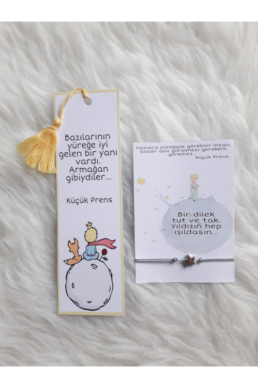 Küçük Prens Kitap Ayracı Ve Küçük Prens Kartlı Bileklik