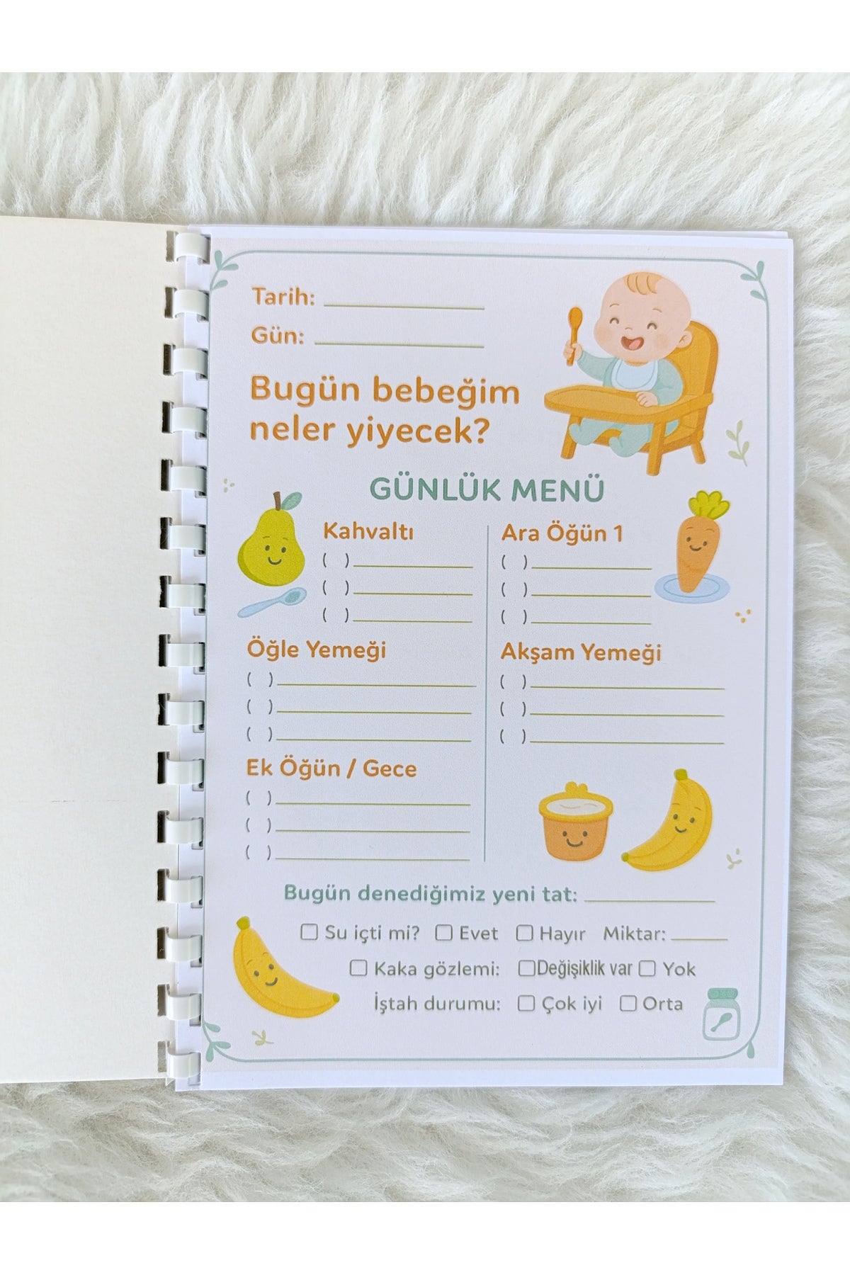 Ek Gıda Planlayıcı Ek Gıda Takip Defteri Bebek Ek Gıda Hediyesi