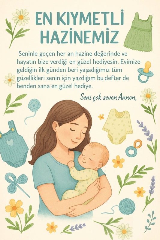 Bebek Anı Defteri / İlk Yıl Hatıra Günlüğü (Anne & Bebek İçin)