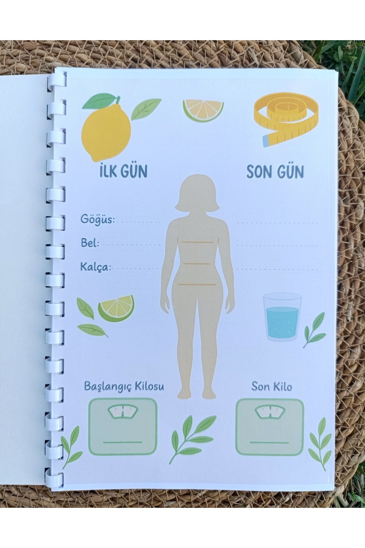 Diyet Ve Egzersiz Planlayıcı Defter Özel Sağlıklı Yaşam Motivasyon Defteri