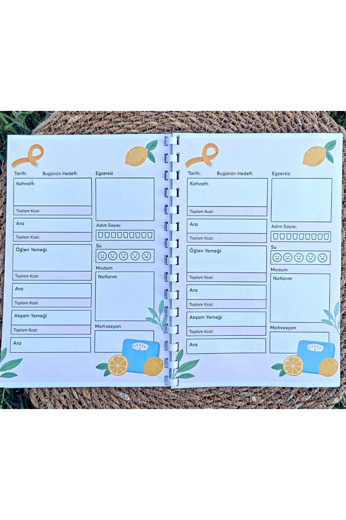 Diyet Ve Egzersiz Planlayıcı Defter Özel Sağlıklı Yaşam Motivasyon Defteri