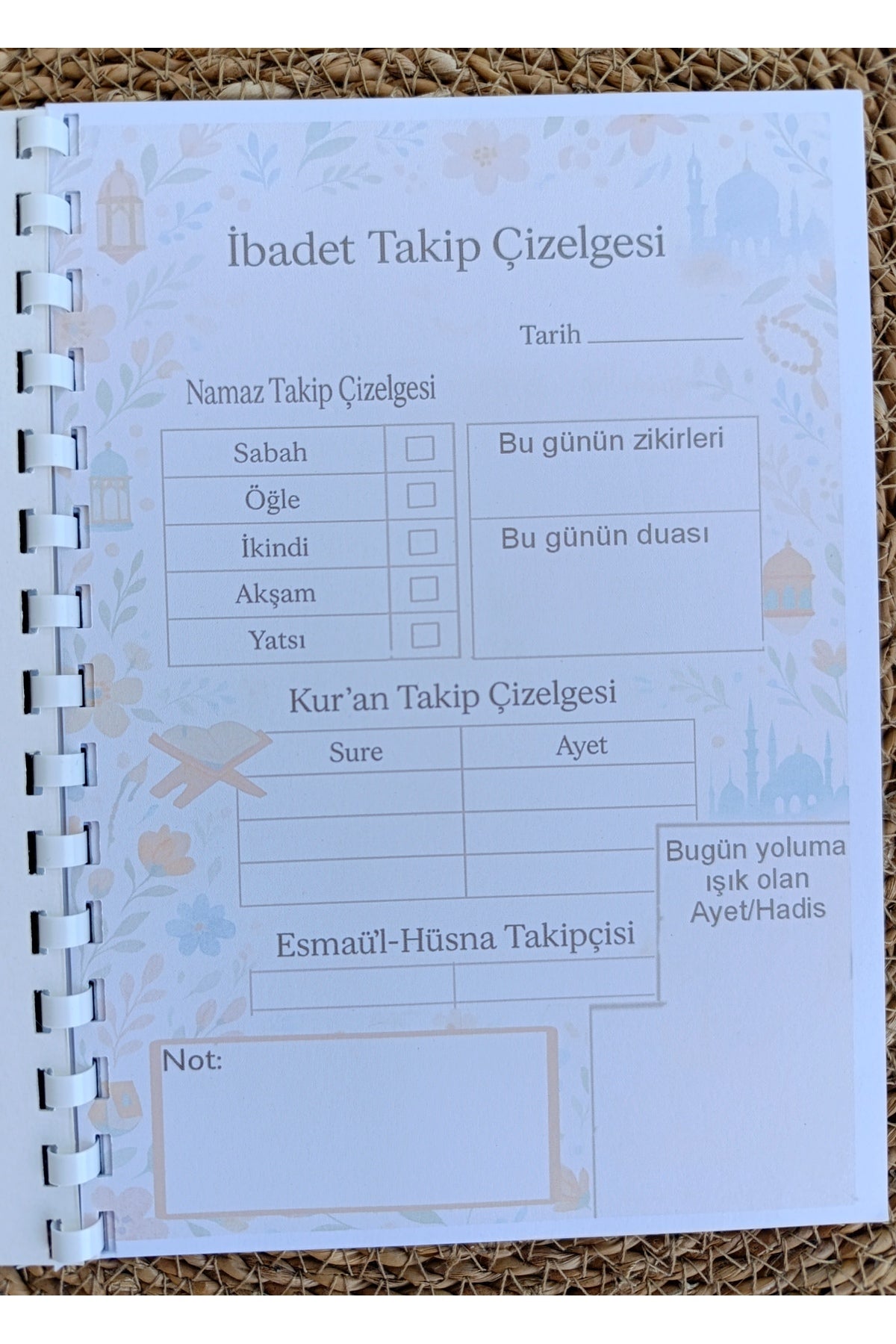 İslami Planlayıcı İbadet Takip Defteri 40 gün zincir kırma ibadet planlayıcı