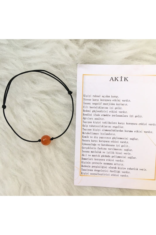 Tekli Doğal Taş Akik Bileklik