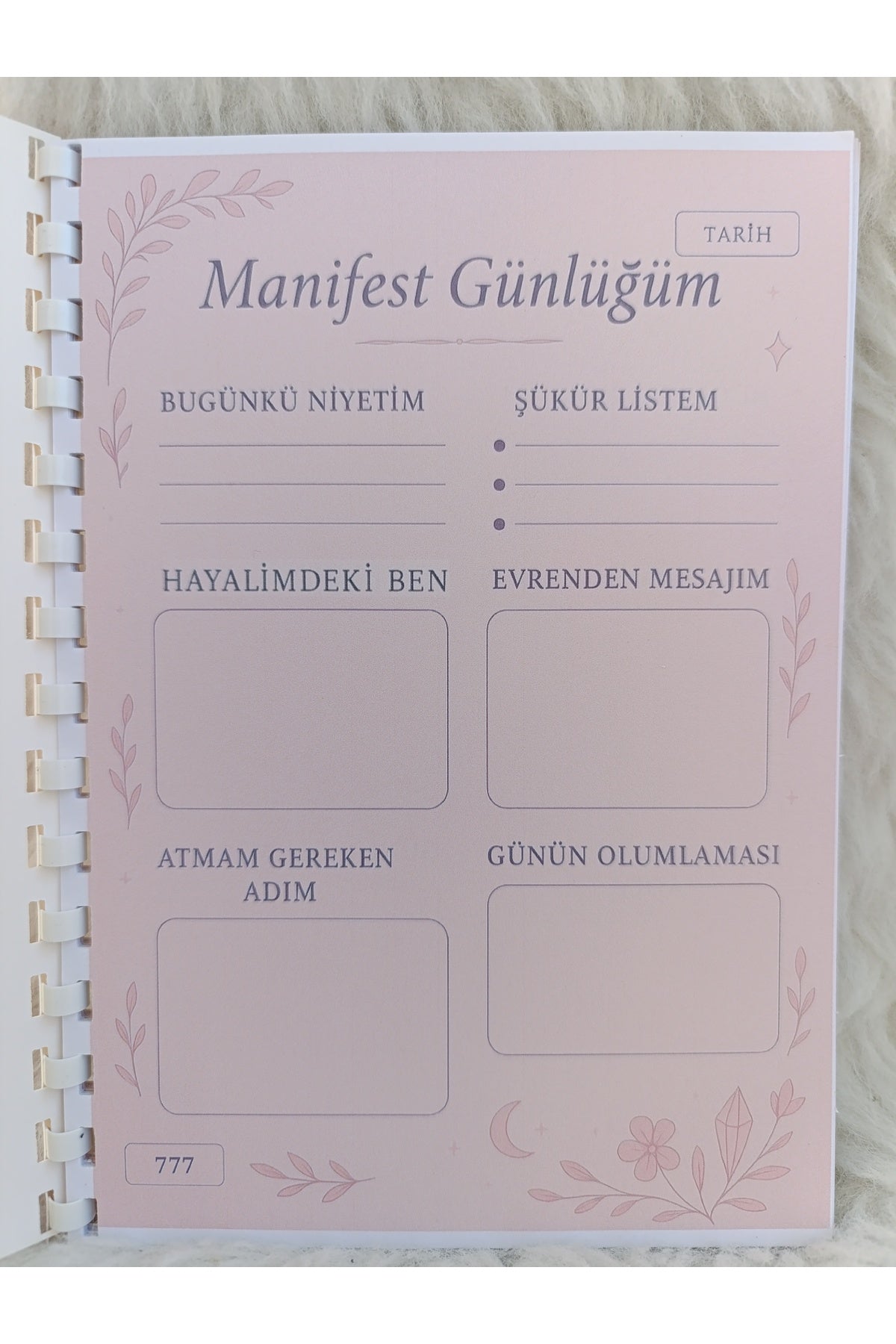 Manifest Günlüğü manifest defteri planlayıcı defter olumlama Günlüğü