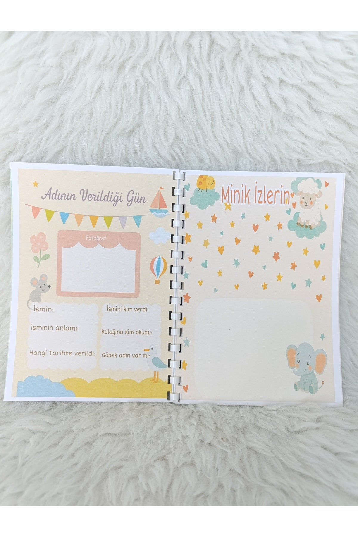 Bebek Anı Defteri / İlk Yıl Hatıra Günlüğü (Anne & Bebek İçin)