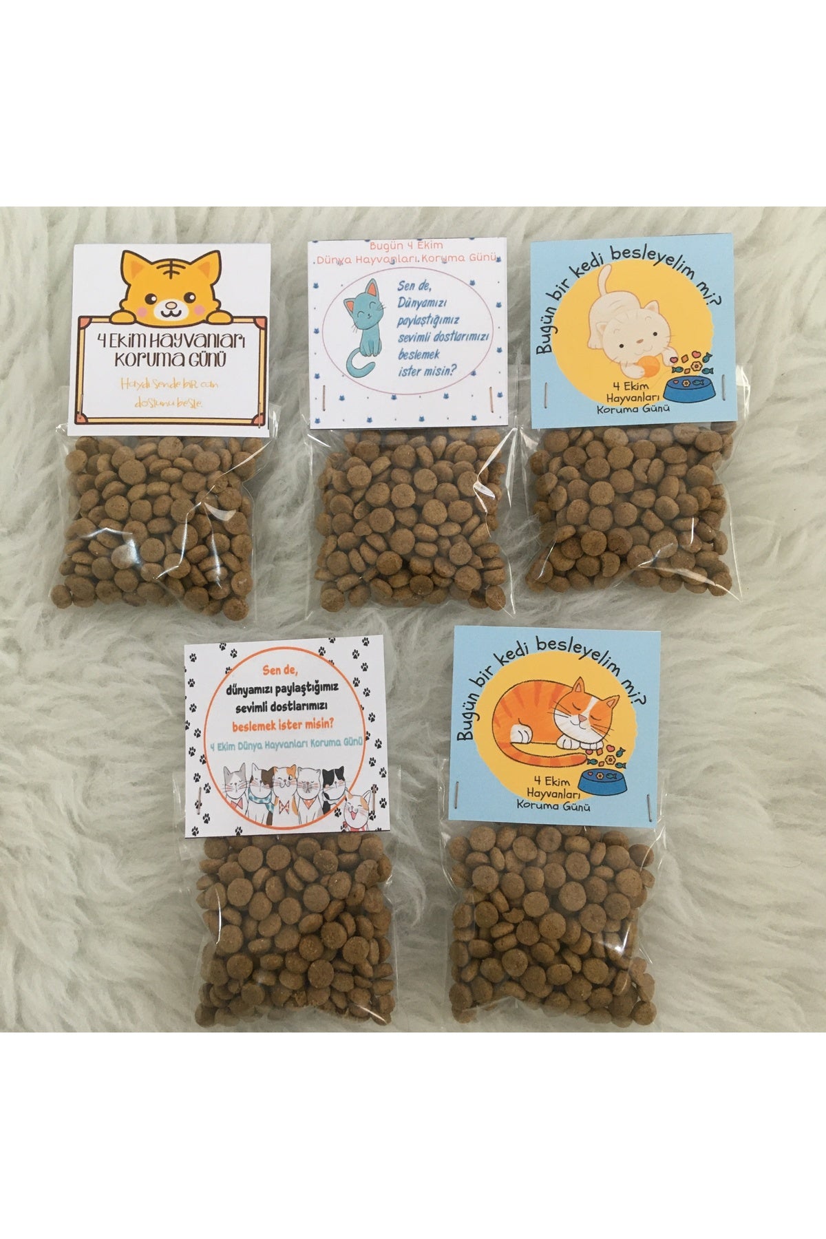 5li hediyelik Mini kedi maması 4 Ekim Dünya Hayvanları Koruma Günü Hediyelikleri