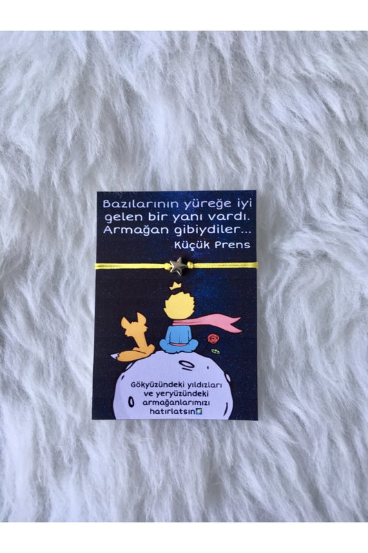 Küçük Prens Temalı Hediyelik Şans Bilekliği Sarı
