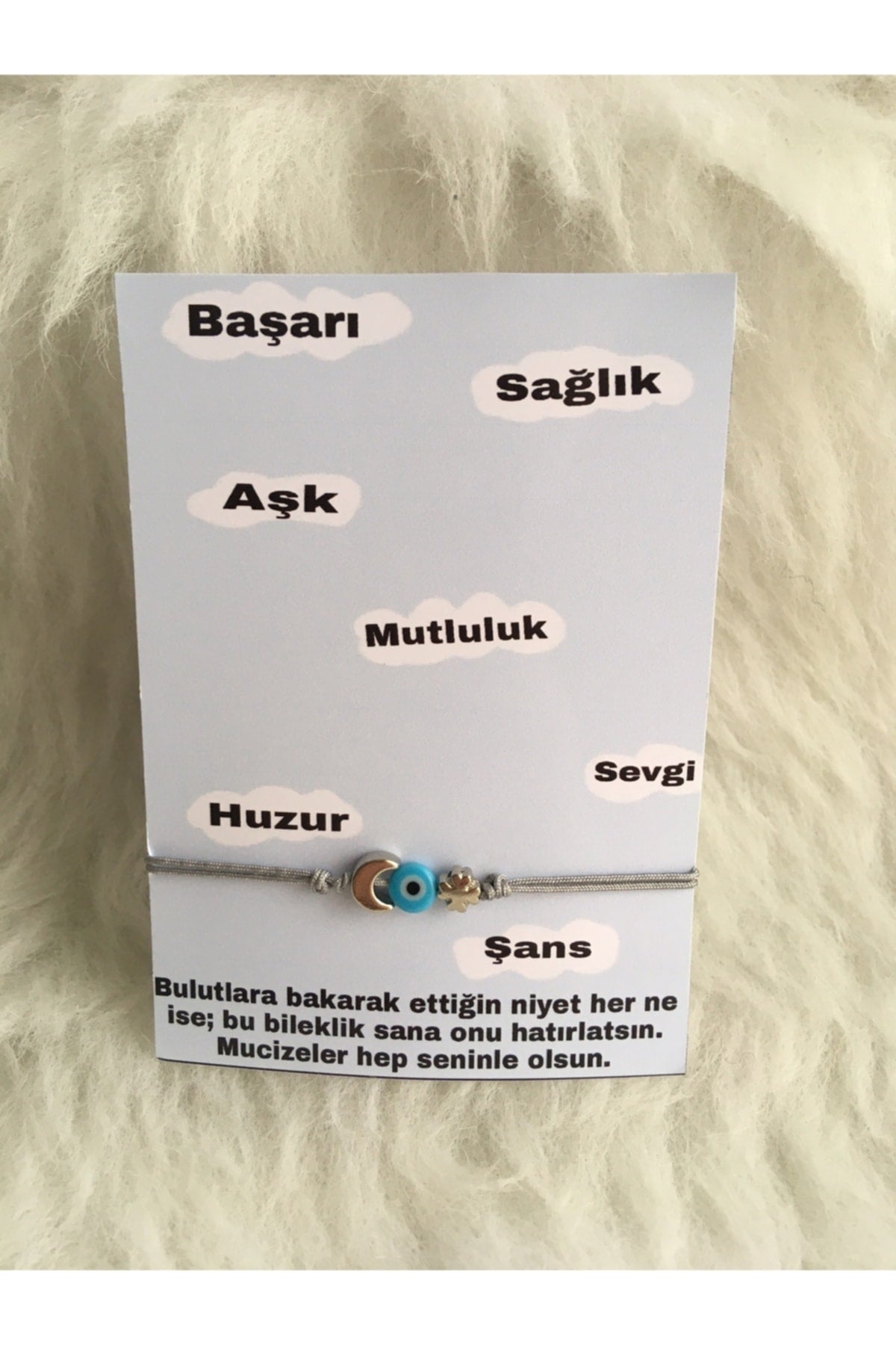 Niyet Bulutlu Kartlı Şans Bilekliği