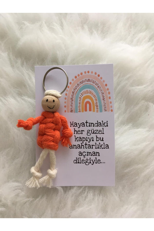 Hediyelik Gökkuşağı Kartlı Jelatin Paketli Anahtarlık 10 Lu
