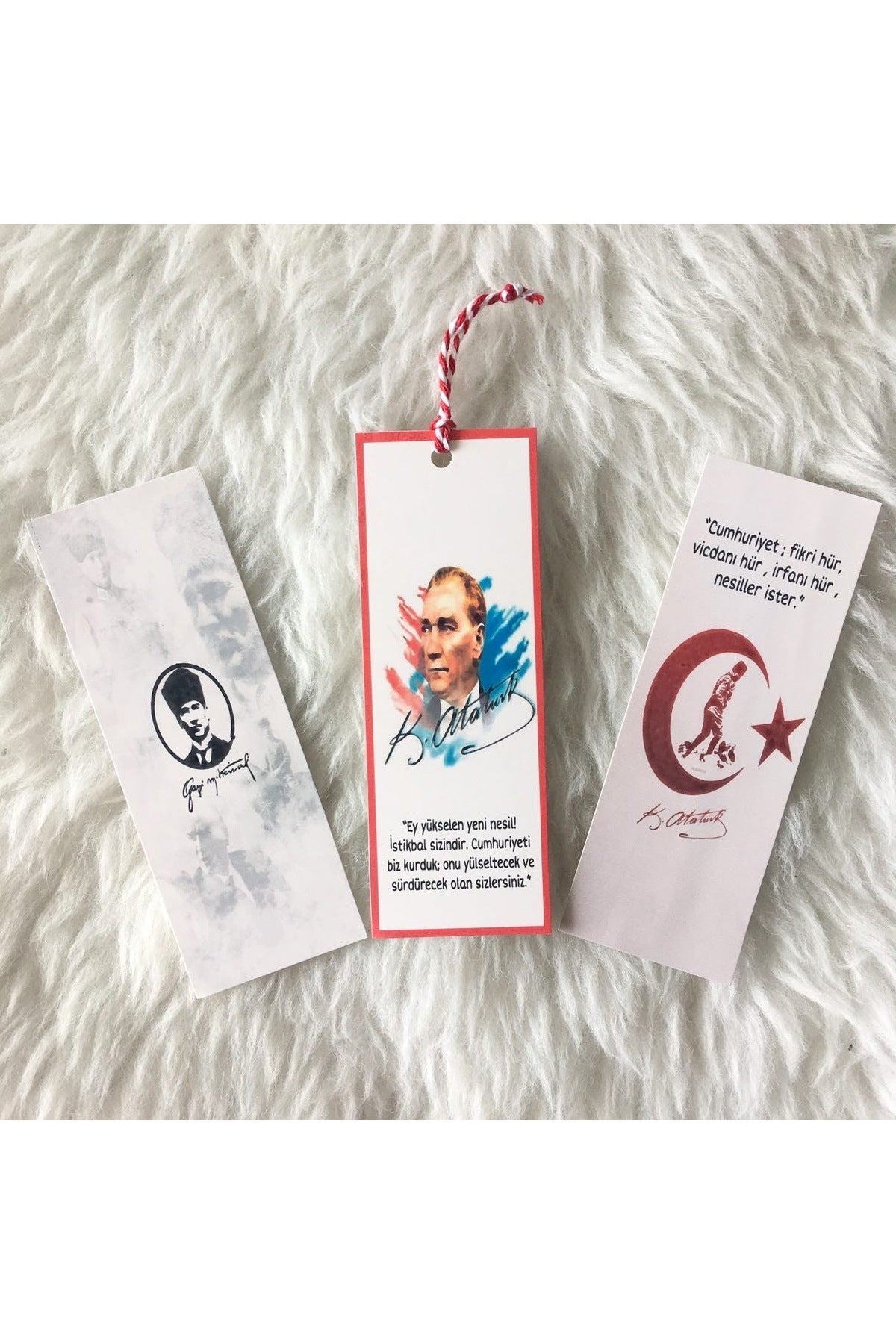 6lı Mustafa Kemal Atatürk ve Cumhuriyet Temalı Kart Kitap Ayracı