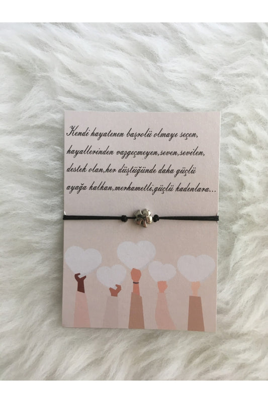 Kadınlar Günü Hediyelik Kartlı Bileklik