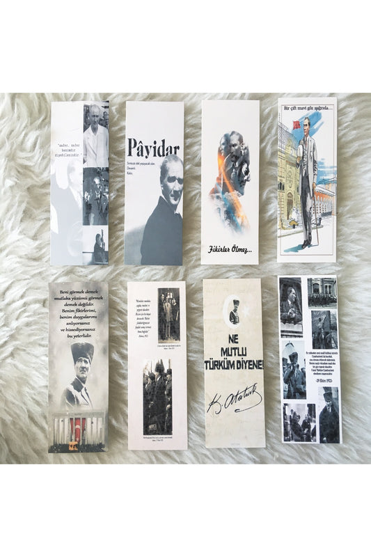 8li Atatürk Cumhuriyet serisi kitap ayracı 29 ekim hediyelik cumhuriyet bayramı hediyesi