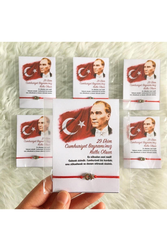 29 Ekim Hediyelik Ay Yıldız Bileklik 10 Adet