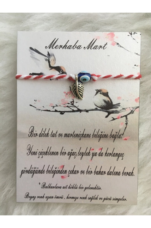 Marteniçka Bilekliği Boncuklu Kartlı Hediyelik