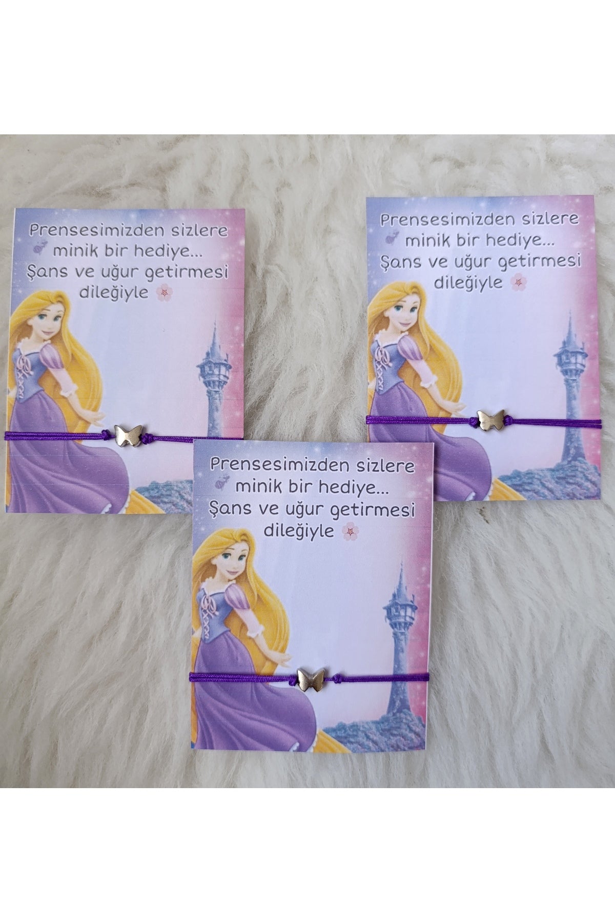 6lı Prenses konsept hediyelik Rapunzel temalı hediyelik bileklik