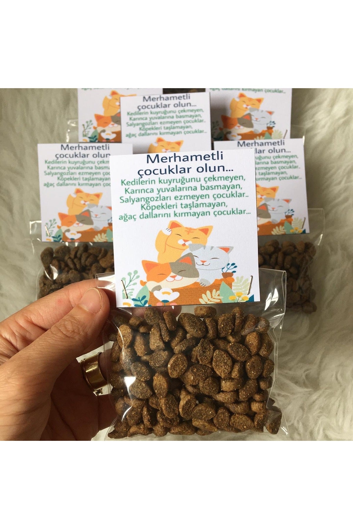 10lu Okul Karne Öğrenci Çocuklara Özel hediyelik kedi maması paketleri 10lu