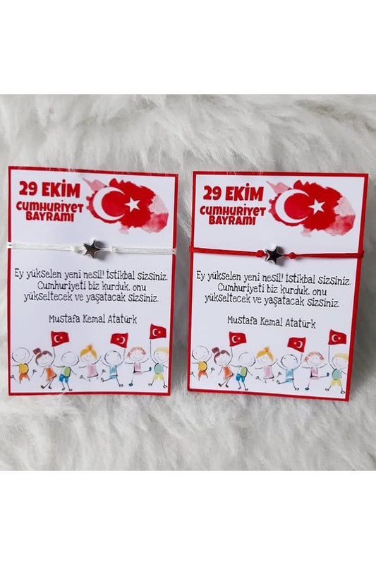 29 Ekim Cumhuriyet Bayramı Hediyelik 10 lu Kırmızı Beyaz Yıldız