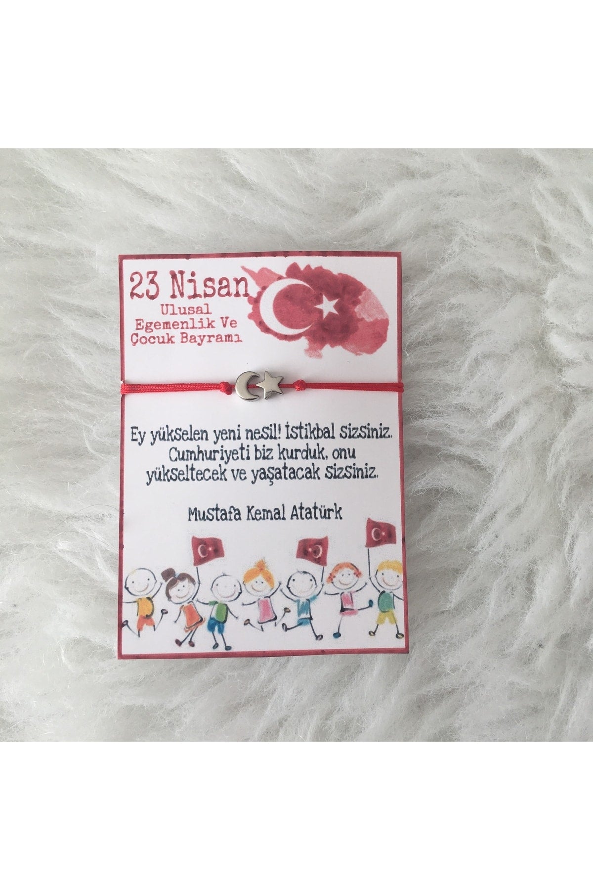 3 Lü 23 Nisan Hediyelik Ay Yıldız Bileklik 3 Adet