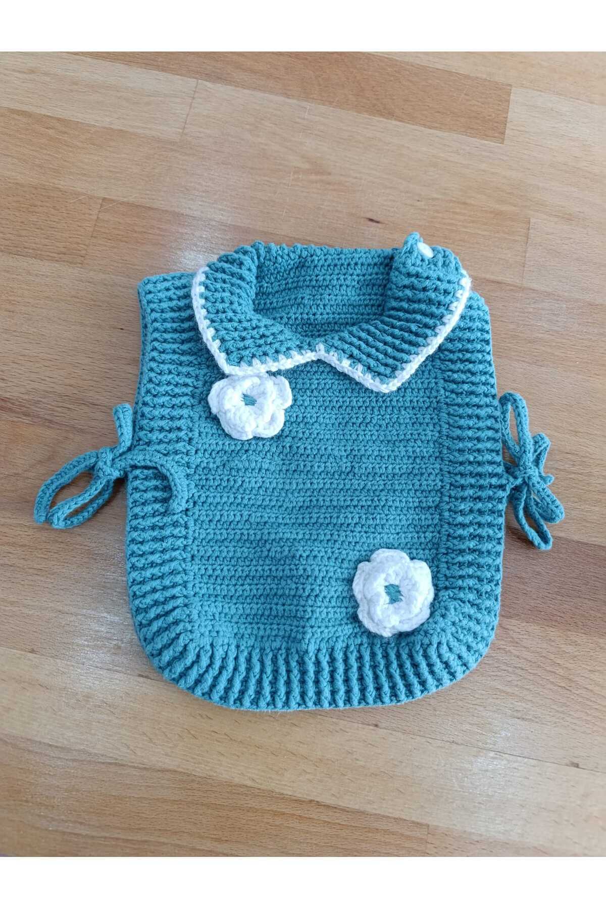 Bebek Organik Süveter Yandan Bağcıklı Yelek süveter kız bebek