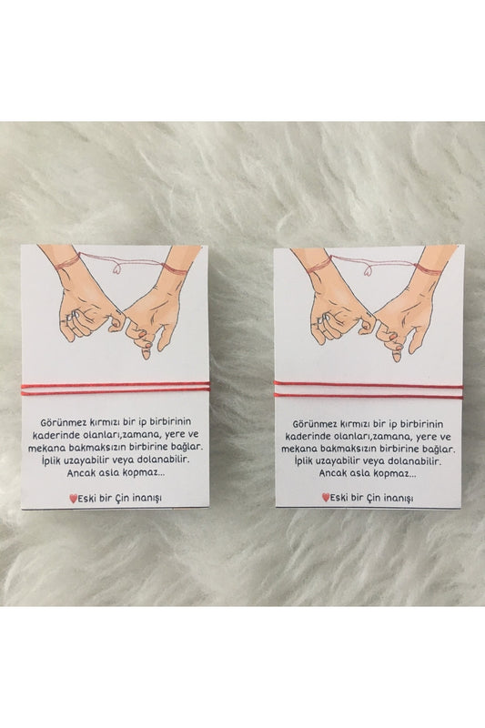 Kırmızı Ip Çift Bilekliği Sevgili Bilekliği Kırmızı Ip Bileklik 2 Adet Sevgiliye Hediye
