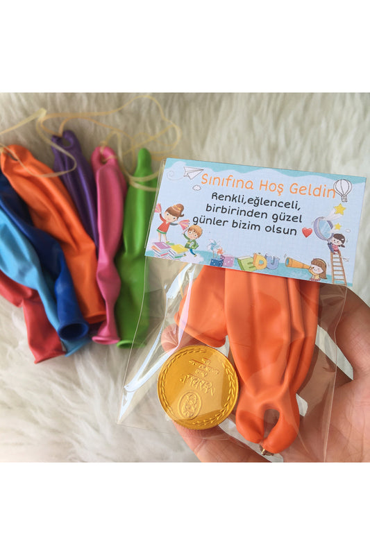 10lu Sınıfına Hoş Geldin Hediyesi Balon Çikolata paketi Öğrenci Hediyelikleri