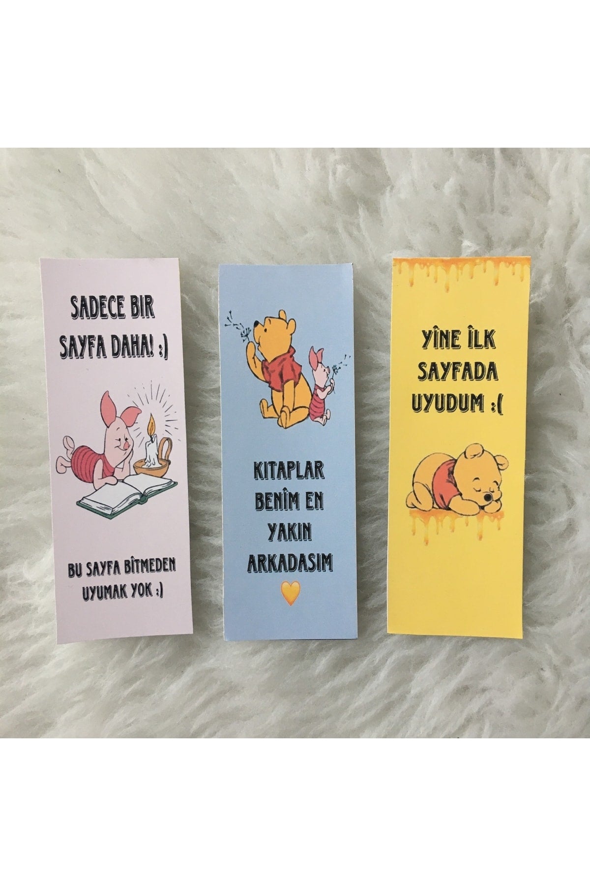 Winnie The Pooh Kart Kitap Ayracı Seti 3lü